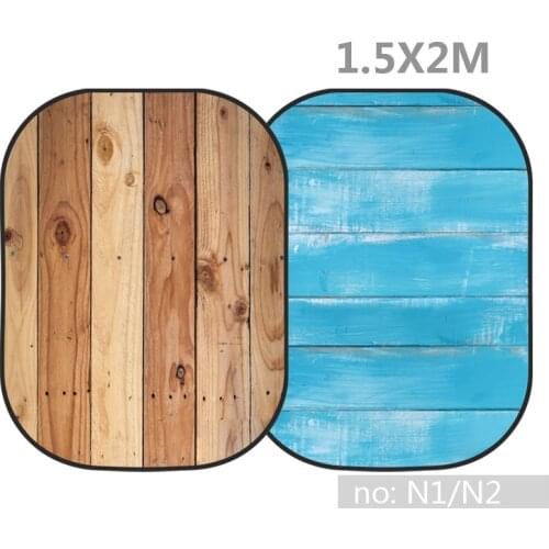 5x6.5ft(1.5x2m) Collapsible Backdrop Wooden Double-Sided Backgrounds Twist Flex Flannel Photography Backdrop
