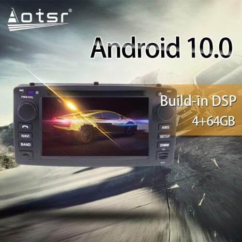 For Toyota corolla 2001-2006 Car Multimedia Radio Player Stereo screen Android 10 DSP 7 inch IPS screen Audio GPS Nav head unit