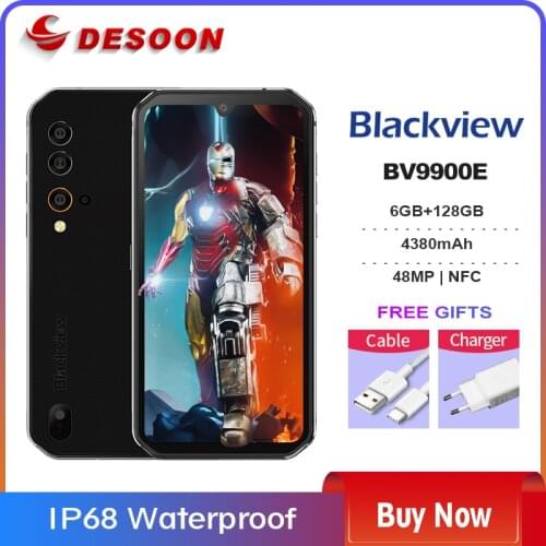 Blackview BV9900E Android 10 Rugged Mobile Phone Helio P90 6GB+128GB Cellphone 4380mAh 48MP Camera NFC Waterproof Smartphone