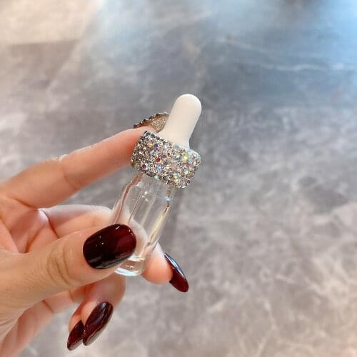 Bling Drop Amber Bottle with Rhinestone Glass Aromatherapy Liquid Dropper Essential Basic Massage Oil Pipette Refillable Bottles