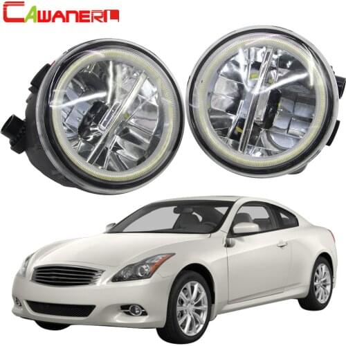 Cawanerl For Infiniti G G25 G37 Car H11 4000LM LED Bulb Fog Light Angel Eye Daytime Running Light DRL 12V Styling 2011 2012 2013