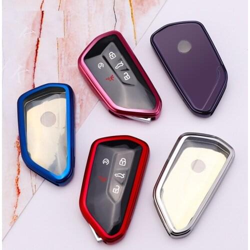 TPU Full Protect Key Cover Key Case For VW Volkswagen Golf 8 Mk8 2020 New Skoda Octvia 3/4/5Buttons Remote Protector