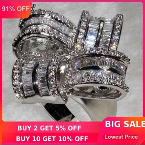 Choucong Big Flower Promise Ring 925 Sterling Silver AAAAA cz Engagement Wedding Band Rings For Women Bridal Finger Jewelry Gift