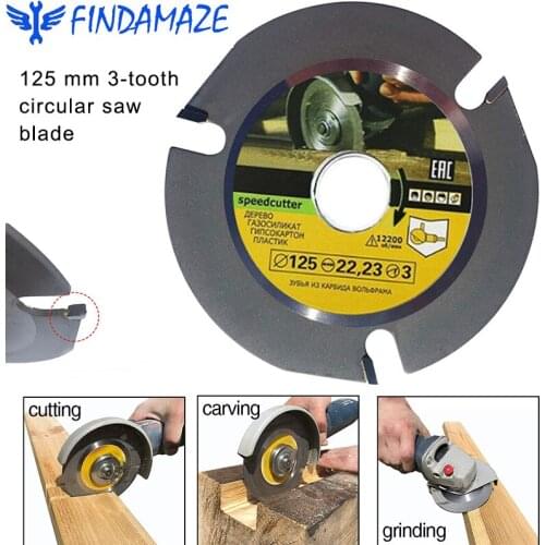 125 Mm 3 tooth Circular Saw Blade Carbide Tip Woodcarving Cutting Discs Power Tool Accessories for Angle Grinders Multi Tools