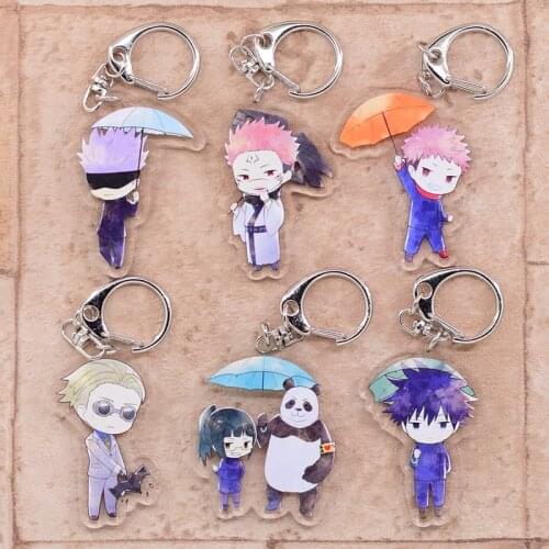 12 Styles Jujutsu Kaisen Keychain Yuji Itador Gojo Satoru Double-Sided Acrylic Keyring Anime Jewelry Fans Souvenir