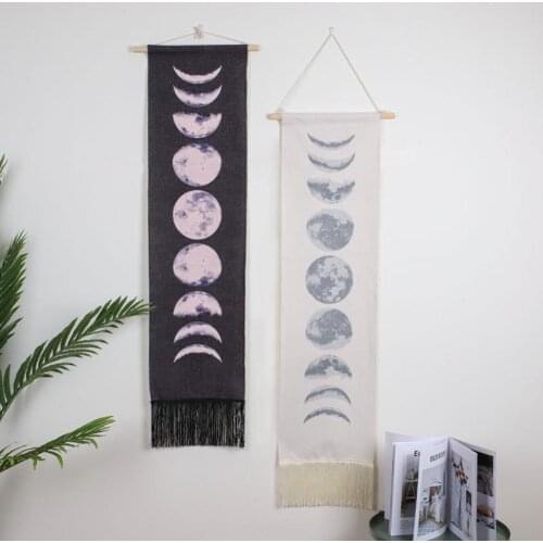 Moon Phases Tapestry Lunar Eclipse Changing Moon Phase Tapestry Wall Hanging Decor for Bedroom Living Room Dorm Room