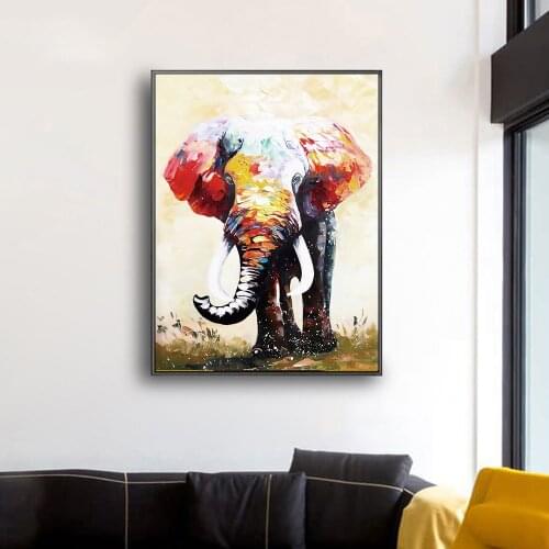 Graffiti Colorful Elephant Art Canvas Print Painting Wild Animals Wall Picture Morden Living Room Home Decoration Poster