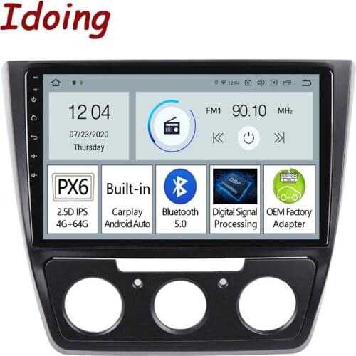 Idoing 10.2"PX6 Android Car Radio Multimedia Player For Skoda-Yeti 5L 2009-2014 GPS Navigation Carplay Auto 1280*720 no 2din DVD