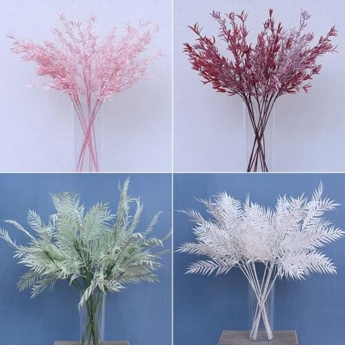 Artificial Plastic Long Seaweed Palm Leaves Branches Flowers Arrangement Simulation For DIY Wedding Window Home Display Accessor
