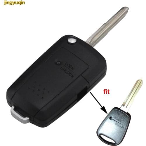 Jingyuqin Flip Car Key Shell FOB for Hyundai Getz Accent for Kia Rio Picanto Carens Folding Remote Key Case Accessories 1 Button
