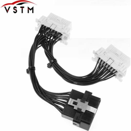 Newest OBDII OBD 2 1 TO 2 Y Cable Female 16 Pin Splitter Extension Auto Car Connector Extension Cable Adapter Free Shipping