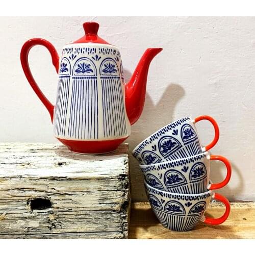 Ceramic Teapot Cup Hand Painted Creative Design Teapot Coffee Cup