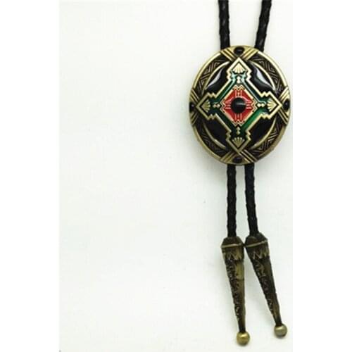 Cowboy bronze totem cross pattern poirot tie zinc alloy wear-resistant high-grade fashion clothing accessories
