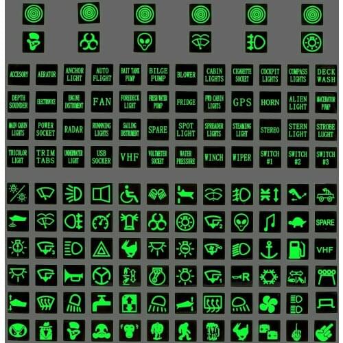 LEEPEE PVC Luminous Rocker Switch Label Car Sticker Truck Instrument Circuit Panel Decal Decoration Car Styling Accessories