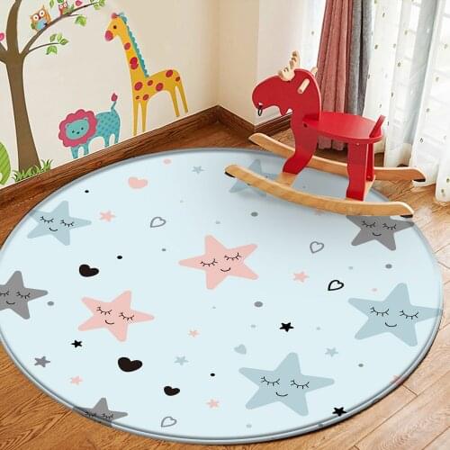 Hot Sales Rug Childrens Flannel Carpet Rug Animal Puzzle Game Star Learn For Baby Play In Round Room Carpet The Childrens
