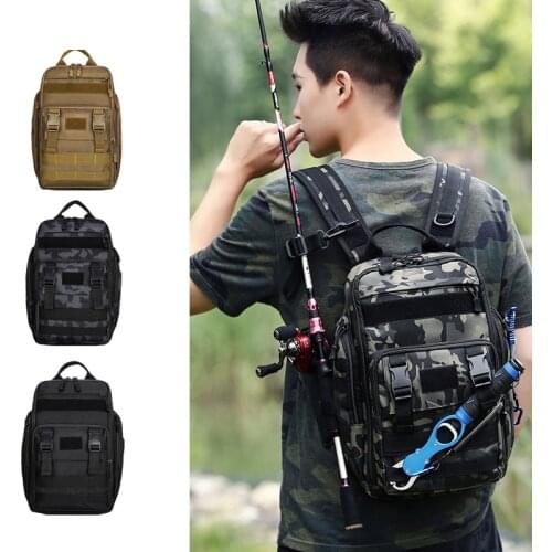 Crossbody Multifunction Fishing Bag Lure Bags Waterproof Tactical Backpack Climbing Outdoor Shoulder Chest Bag For Men Women