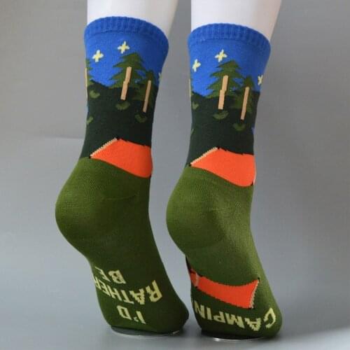 Men Women Funny Letters Long Crew Socks Golfing Fishing Camping Football Novelty I Would Rather Cotton Tube Stockings