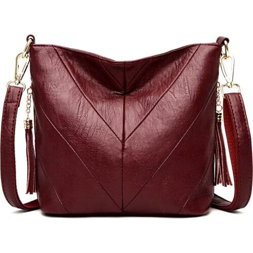 New Luxury Handbag Women BucketBags Women Leather Tassel Messenger Bag Bolsa Feminina Crossbody Bags for Women Shoulder Bag Sac