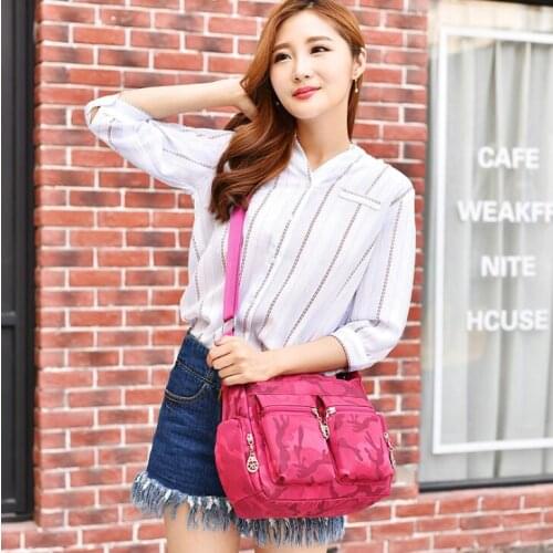2021 New Fashion ladies shoulder bag leisure Oxford canvas Messenger bag personality Solid color multi-function