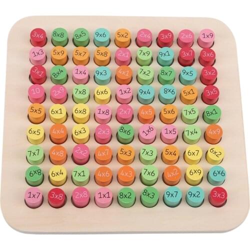 Educational Wooden Toys Multiplication Table Kids Math Toy Arithmetic Early Learning Teaching Aids For Kids 5-8 Years