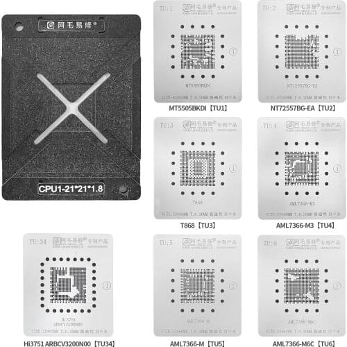New BGA Stencil kit With Fixture For LCD TV Reballing IC CPU Pins Solder Directly Heat Tin Plant Net Square Hole MT AML MSD HI