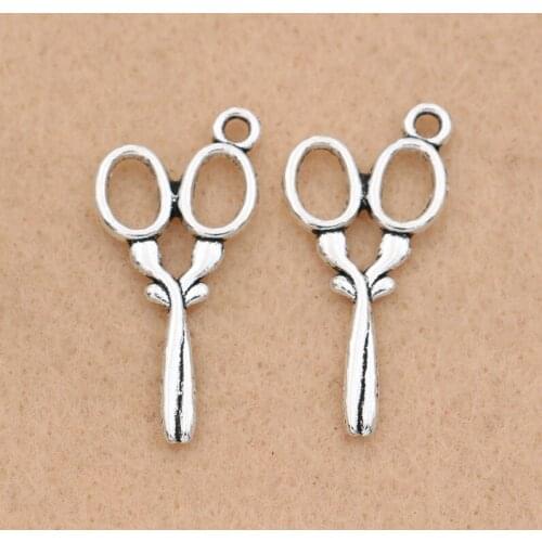 10pcs Antique Silver Plated Scissors Charms Pendant for Jewelry Making Bracelets DIY Accessories Craft Handmade Findings 29x14mm