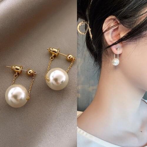 Simple Elegant Small Pearl Pendant Earrings For Woman 2021 New Fashion Jewelry Party Ladies' Unusual Dangle Earrings Accessories