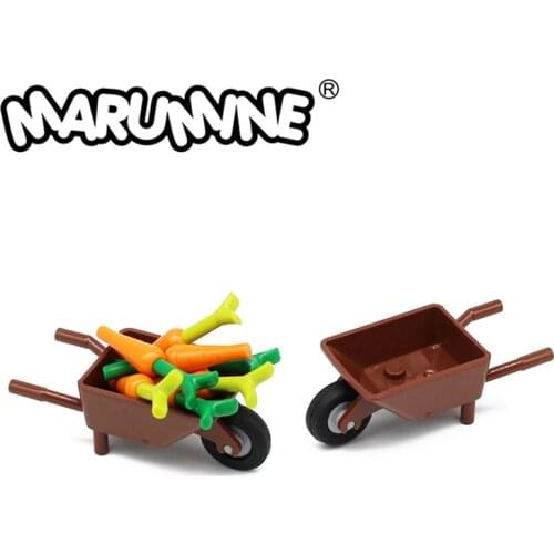 Marumine Utensil Wheelbarrow Frame 98288 MOC Bricks with 59895 Tire 14mm Snooth Single Wheel Compatible Building Block Parts