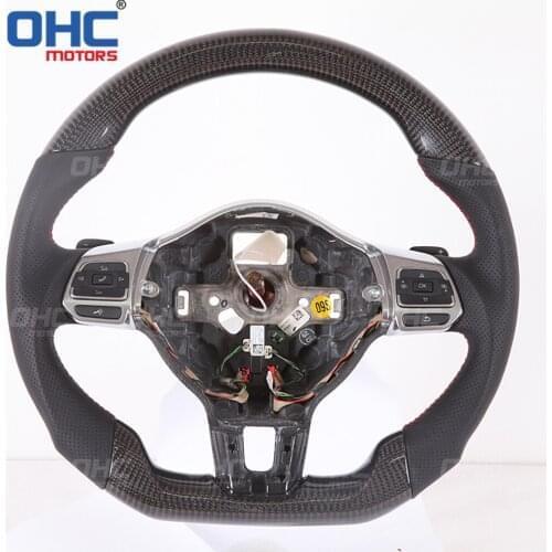 Real Carbon Fiber steering wheel for V-W Golf MKVI MK6 GLI Scirocco Golf R