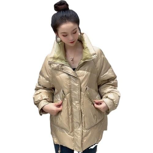 S-L Size 2020 New fashion women jacket 90% white down wind proof womens coats thick loose size super warm winter short parker