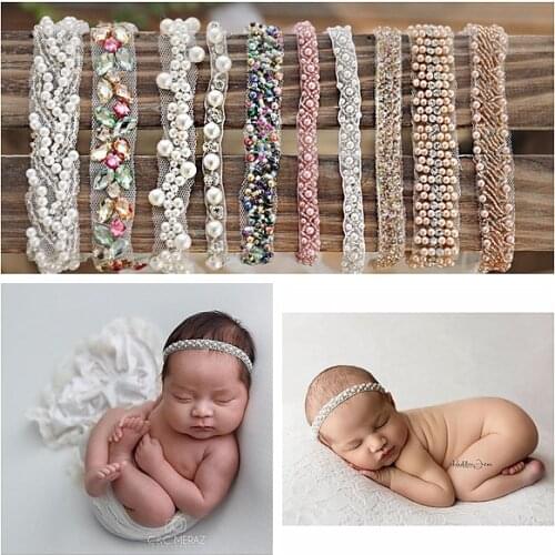 Low-key luxuriant pearl hair band hair accessories baby beads full moon 100 days first birthday newborn photography props photo