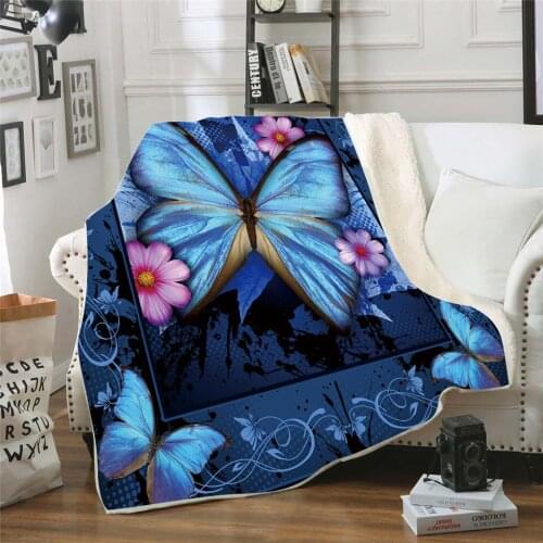 Pretty Butterfly Fleece Blanket 3D full printed Wearable Blanket Adults/kids Fleece Blanket Sherpa Blanket Drop Shipping 06