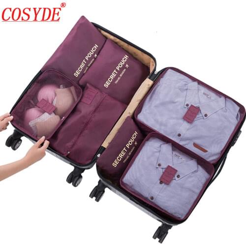 7pcs/set Clothing Cubes Packing Bags Oxford All For Travel Bags Organizer The Suitcases Storage Bag Travel Organizer Luggage