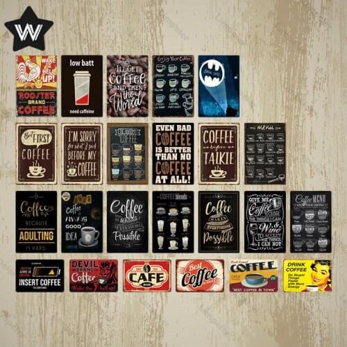 Vintage Metal Tin Signs Best Coffee Man Cave Plaque Advertising Shabby Wall Sticker Retro Metal Poster Decor for Club Bar Plaque