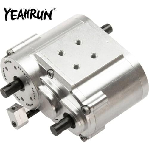 YEAHRUN Silver 2 Speed Transfer Case for SCX10 D90 1/10 RC Crawler Car