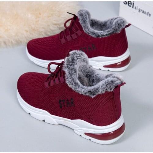 Winter Snow Boots for Women Sneakers Chunky Warm Vulcanized Shoes Woman Flats Non-slip Cotton Boot Casual Running Shoe