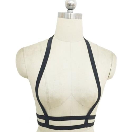 Women Sexy body Cage harness costume black Elastic Bra Lingerie charm Body Cage bra Harness Goth Harnjuku body harness Belt