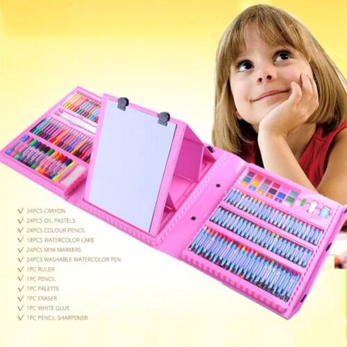 176pcs Drawing Art Set Children Painting Marker Pen Kids Watercolor Brush Pens Gifts Box Graffiti Painting Tool Art Supplies