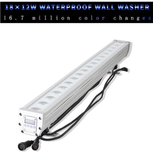 18x12w RGBW 4in1 IP65 waterproof Wall Wash Light With DMX512 Control Led Outdoor Flood Light DJ Bar Show Stage Light