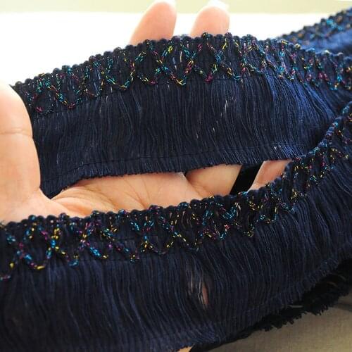 2m Navy Blue Pink Cotton Ethnic Soft Fringe Tassel for Diy Sewing Diy Clothing Curtains Home Accessories Party Decoration 5cm