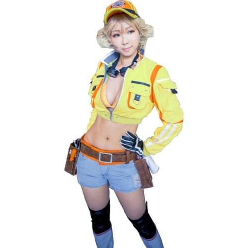 2017 Final Fantasy FF15 Cindy Aurum Gas Jacket Cosplay Station Full Service Uniform Cosplay Costume Halloween Carnival Party Cos