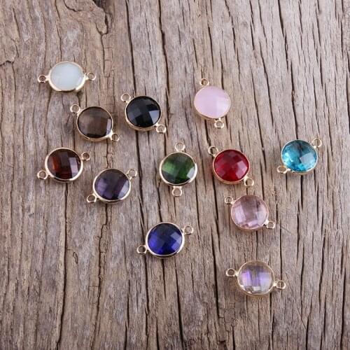 50pc/ 1.2mm Multi Glass Charm For Jewelry Making DIY Accessories