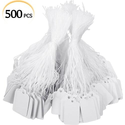 500pcs Practical Blank Paper Label Tag String Tie DIY Watch Jewelry Clothing Display Merchandise Price Ticket Tag Labels 25*13cm
