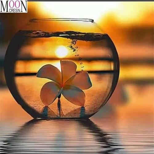 5D Diy Diamond Painting Cup Flower Full Square Round Drill Embroidery Cross Stitch Rhinestone Mosaic Needlework Home Decoration