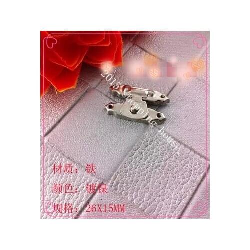 A03 Vernier caliper small wooden box buckle yellow antique DIY wooden box hasps locks accessories 26mm*15mm