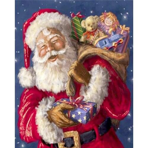 Santa Claus cartoon animation Full round Diamond 5D DIY Diamond Painting Embroidery Cross Stitch Rhinestone Mosaic Painting