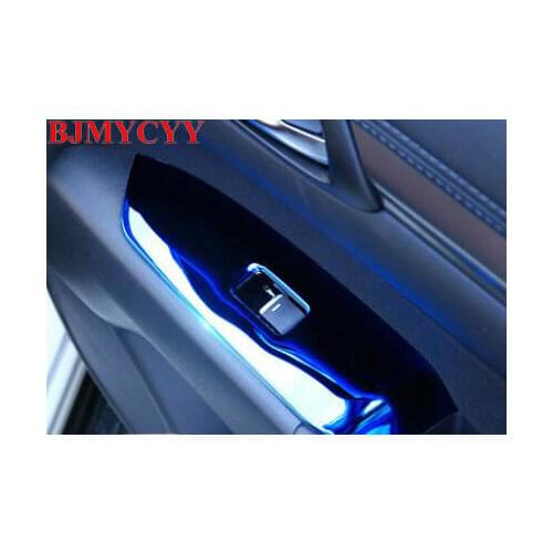 BJMYCYY 4PCS/SET Car window lifting switch stainless steel decorative panel frame for Mazda CX-5 CX5 2017 2018
