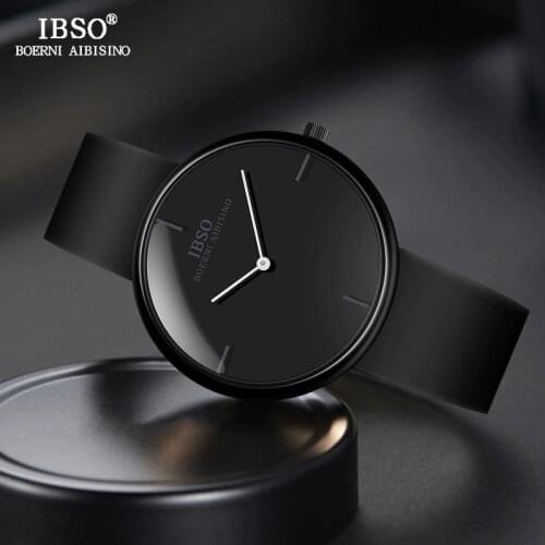 IBSO Brand Fashion Silicone Strap Watches For Male Convex Design Men Sport Quartz Watch Casual Men Wristwatch Relogio Masculino