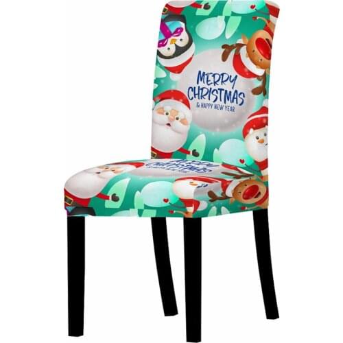 3D Christmas Deer Print Chair Cover for Dining Room Chairs Covers High Back Living Room Chair Cover for Chairs for Party Wedding
