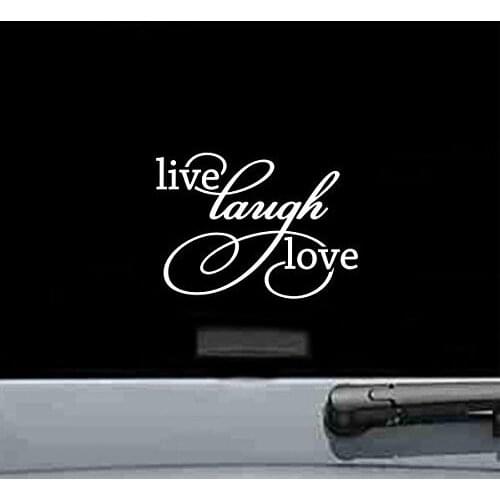 Design2 LIVE LAUGH LOVE - Vinyl Car Decal Sticker Vinyl Color: White 7'' windows die cut decal
